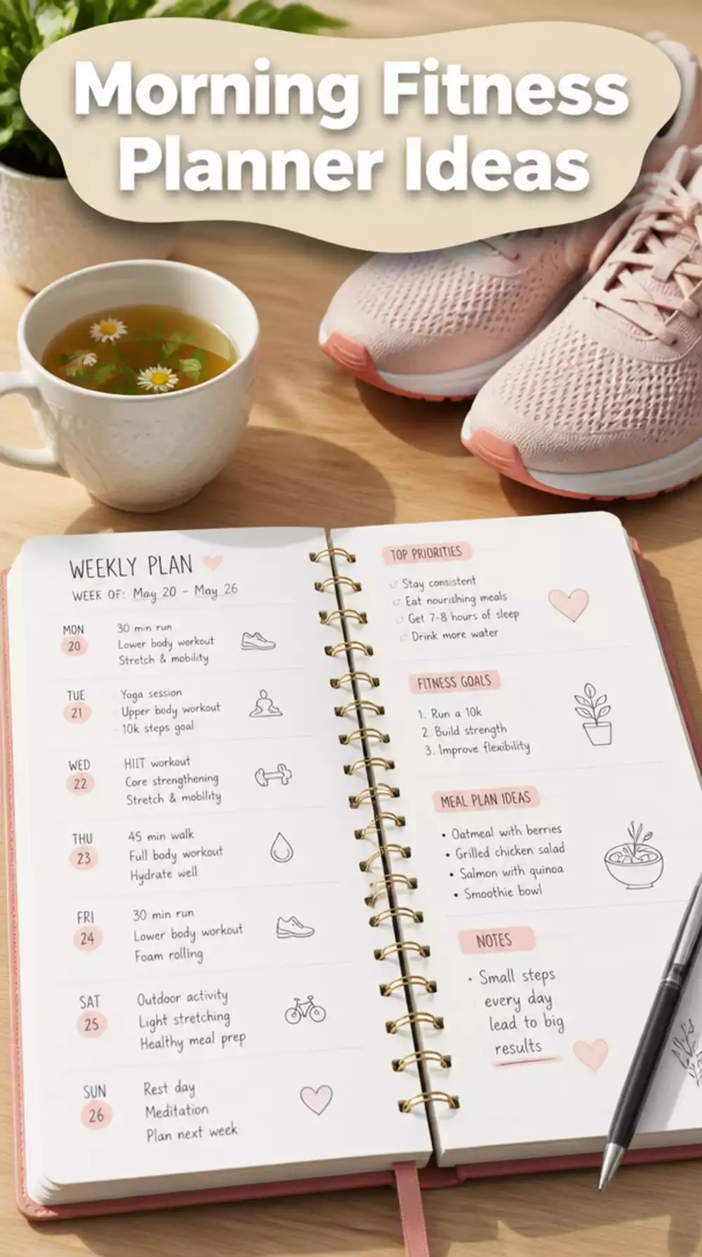 Fitness Planner for Women Who Work Out at Home Every Morning