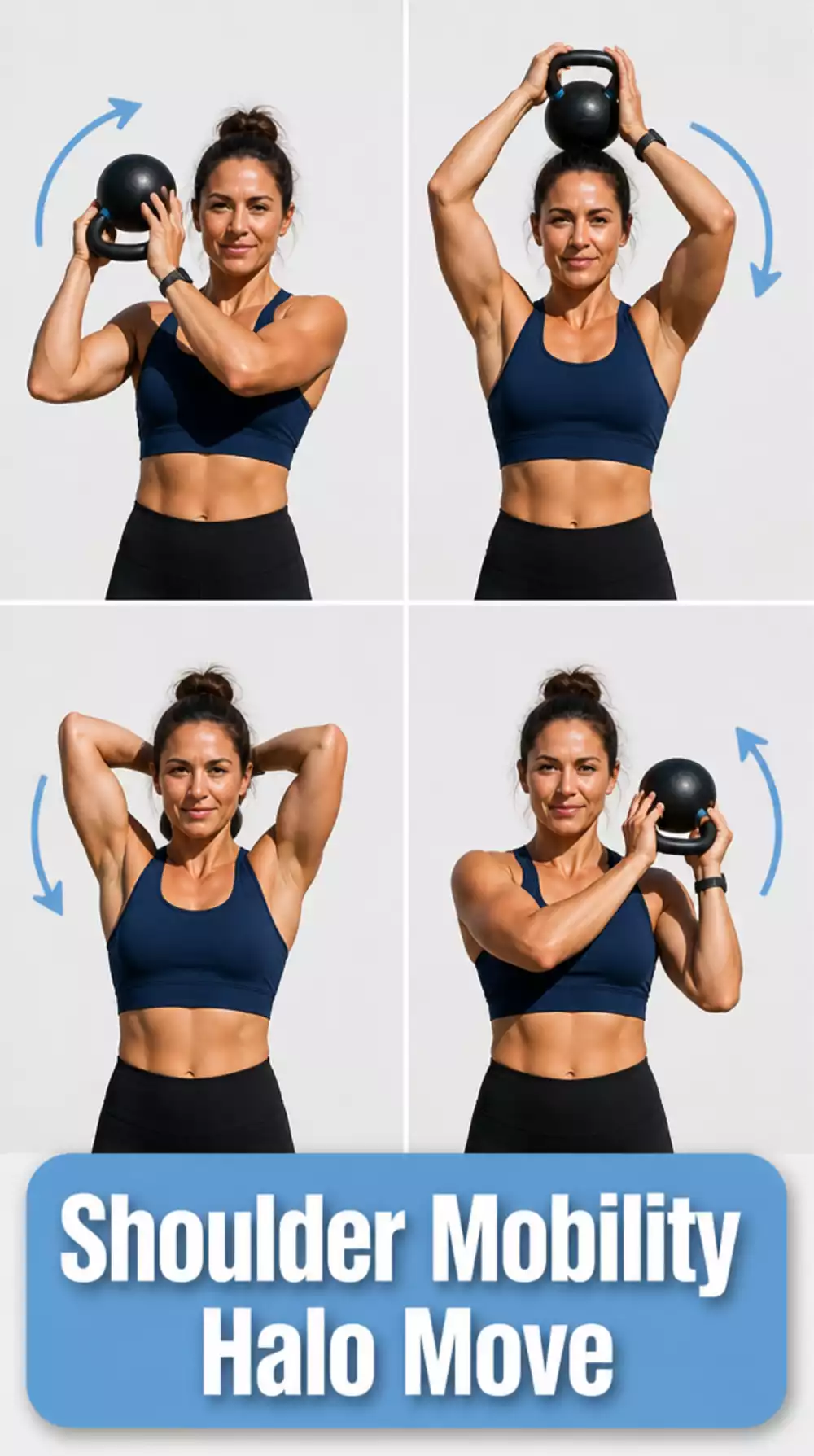 Beginner Kettlebell Home Workout Halo Move for Shoulder Mobility