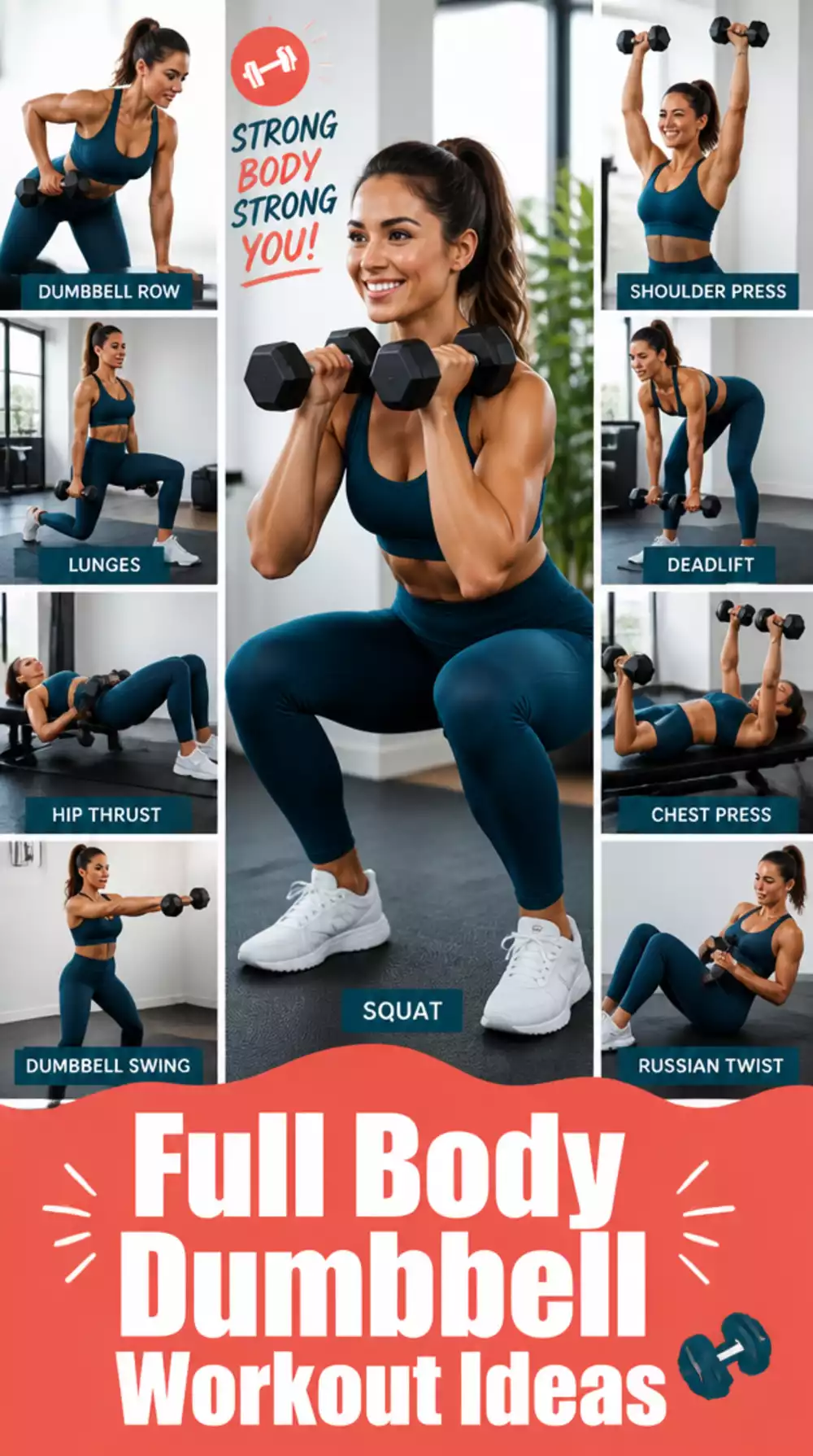 7-Day Home Workout Plan Monday Full Body Dumbbell Session for Women