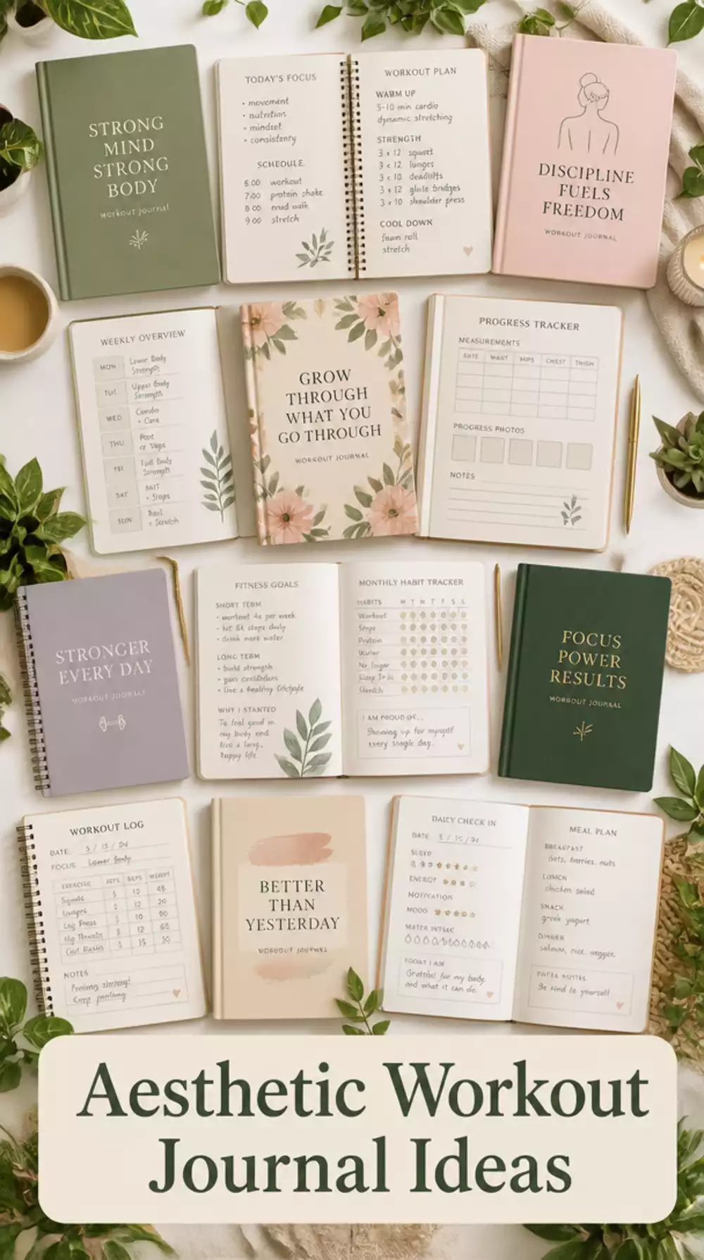 Aesthetic Home Workout Journal That Women Fill In After Every Morning Session