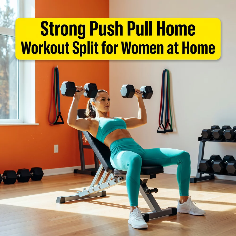 Strong Push Pull Home Workout Split for Women at Home