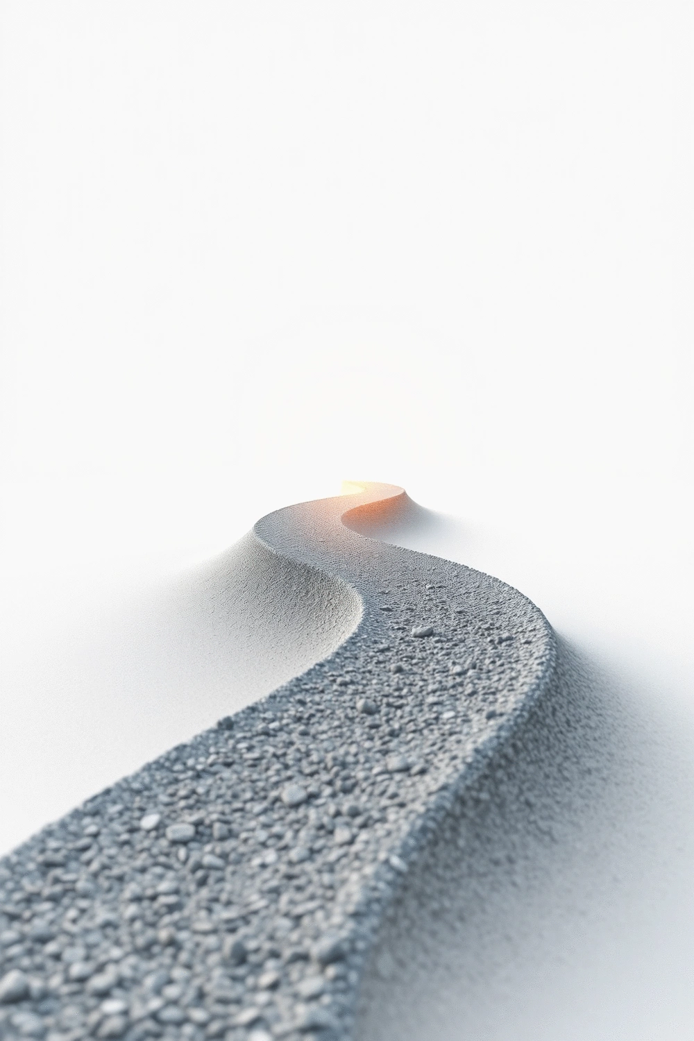 Stylized graphic illustrating progress over time with a winding path leading to a goal, symbolizing a fitness journey.