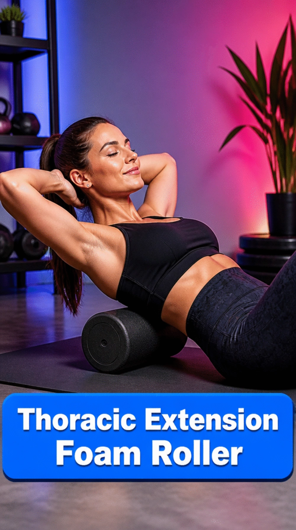 Home Posture Workout Thoracic Extension over a Foam Roller for Upper Back