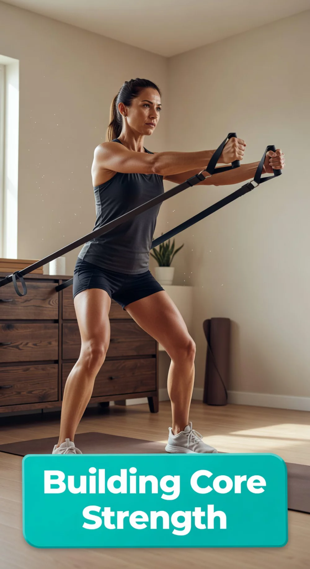 Resistance Band Home Core Workout Pallof Press That Builds Anti-Rotation Strength