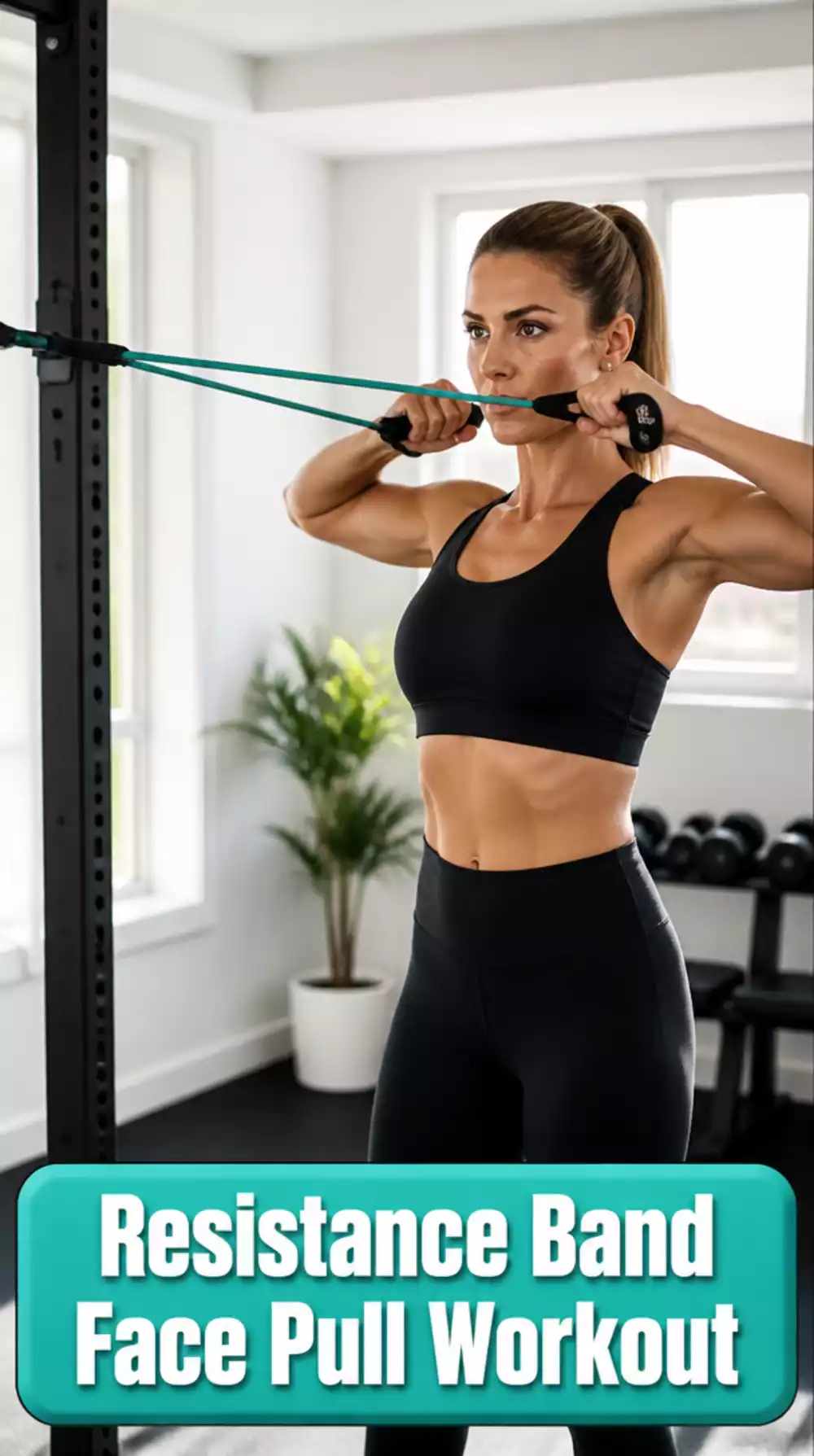 Home Pull Workout Resistance Band Face Pull That Fixes Rounded Shoulders