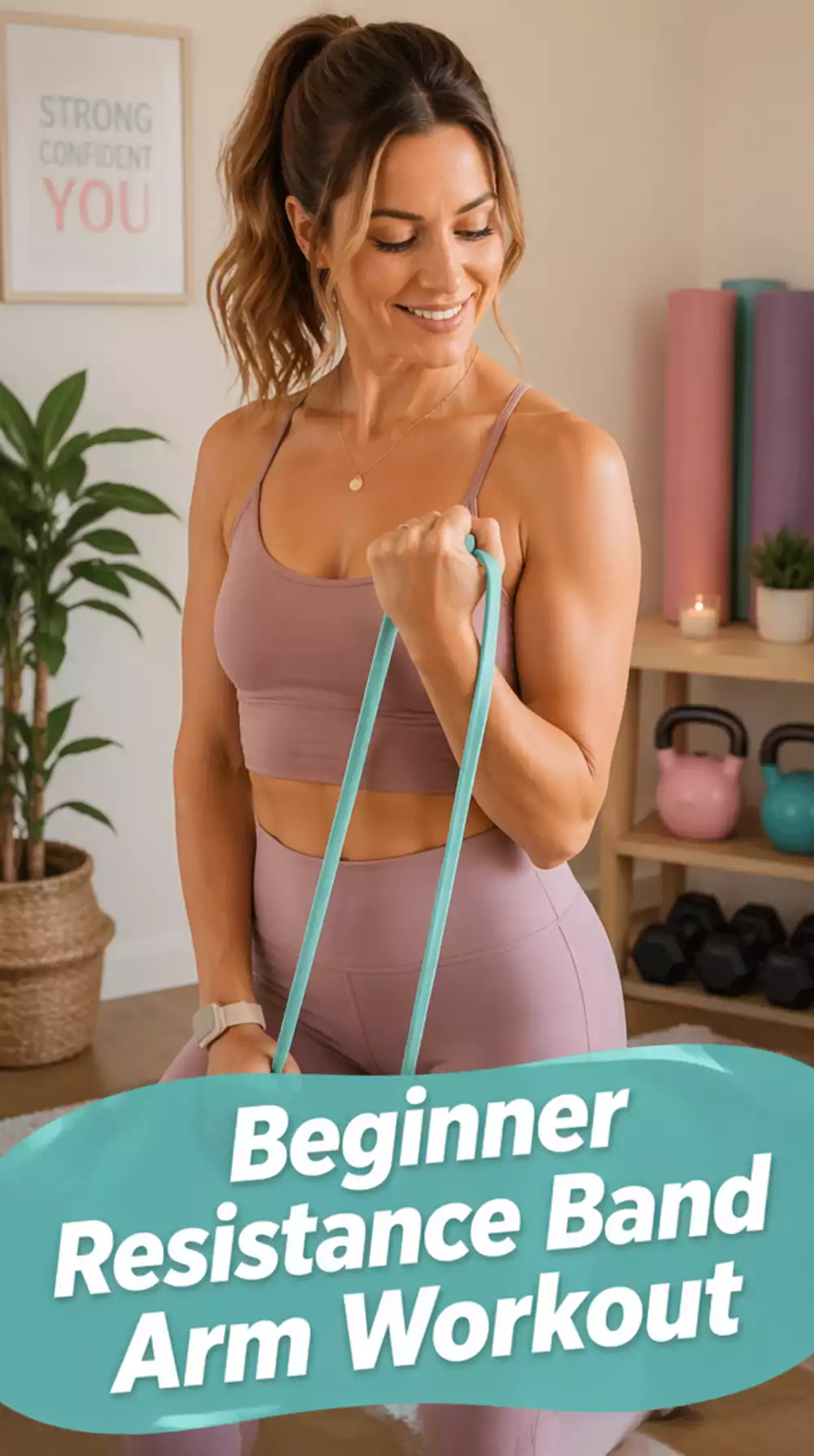 Beginner Home Resistance Band Workout for Arms Using a Light Loop Band