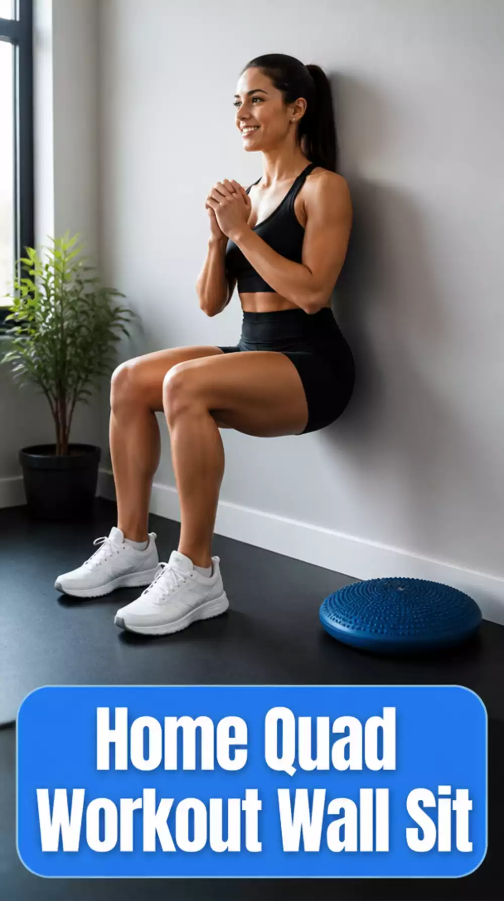 Home Quad Workout Wall Sit Hold That Burns the Front of the Thighs