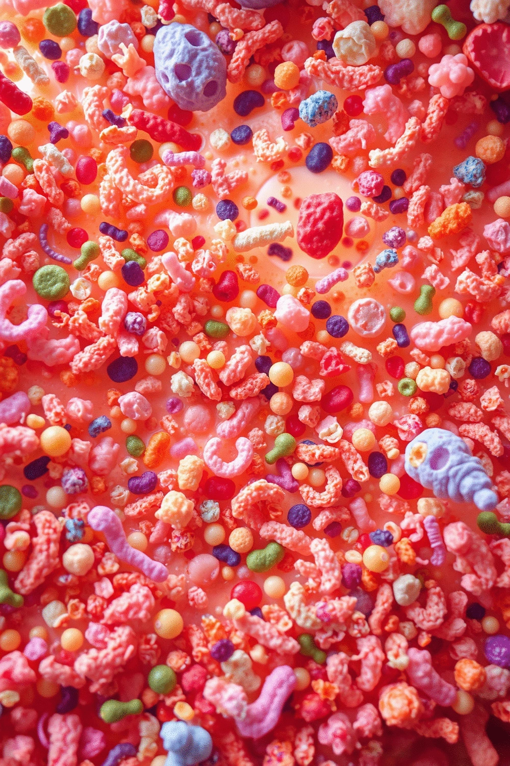 Microscopic view of diverse gut microbiota, abstract representation of bacteria strains