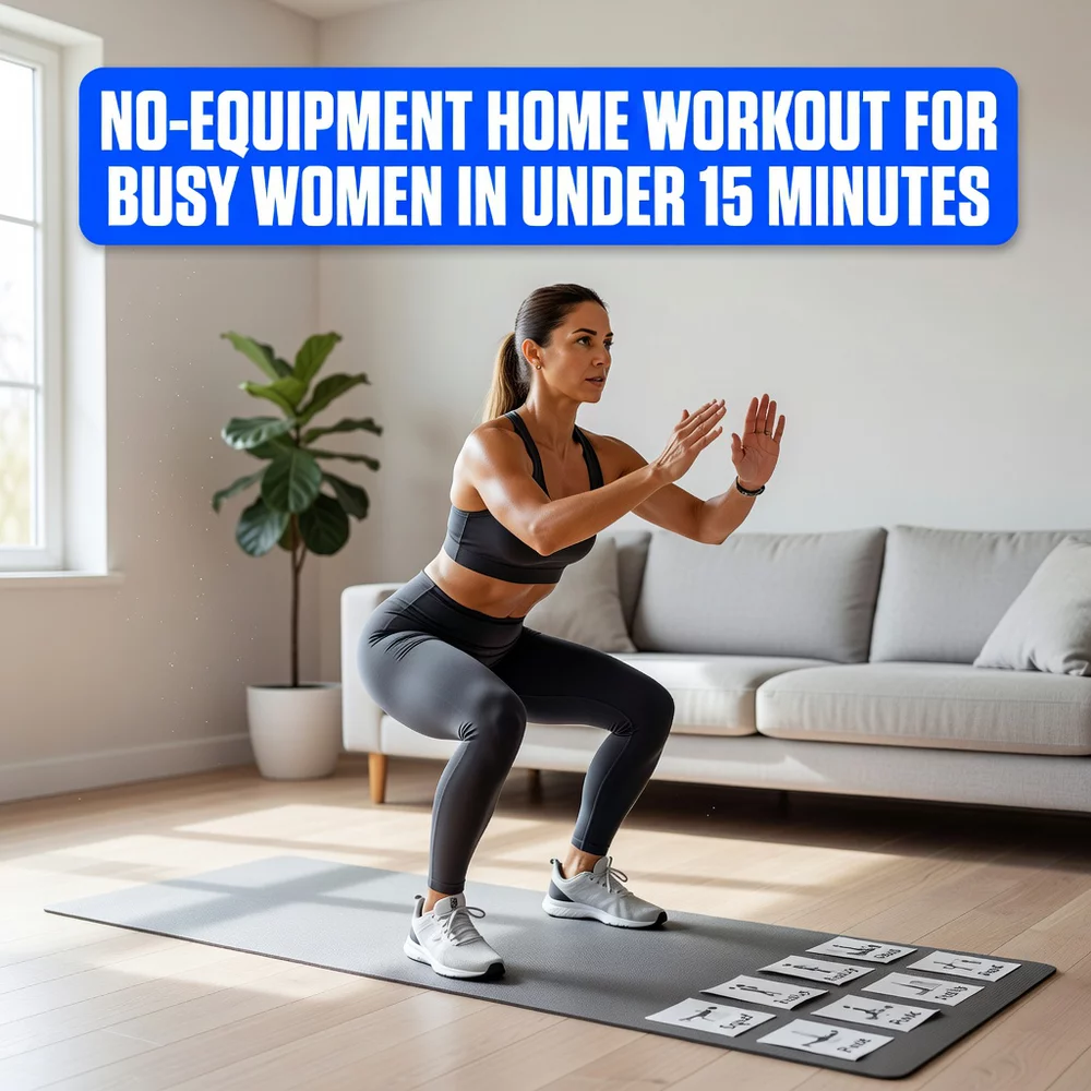 No-Equipment Home Workout for Busy Women in Under 15 Minutes