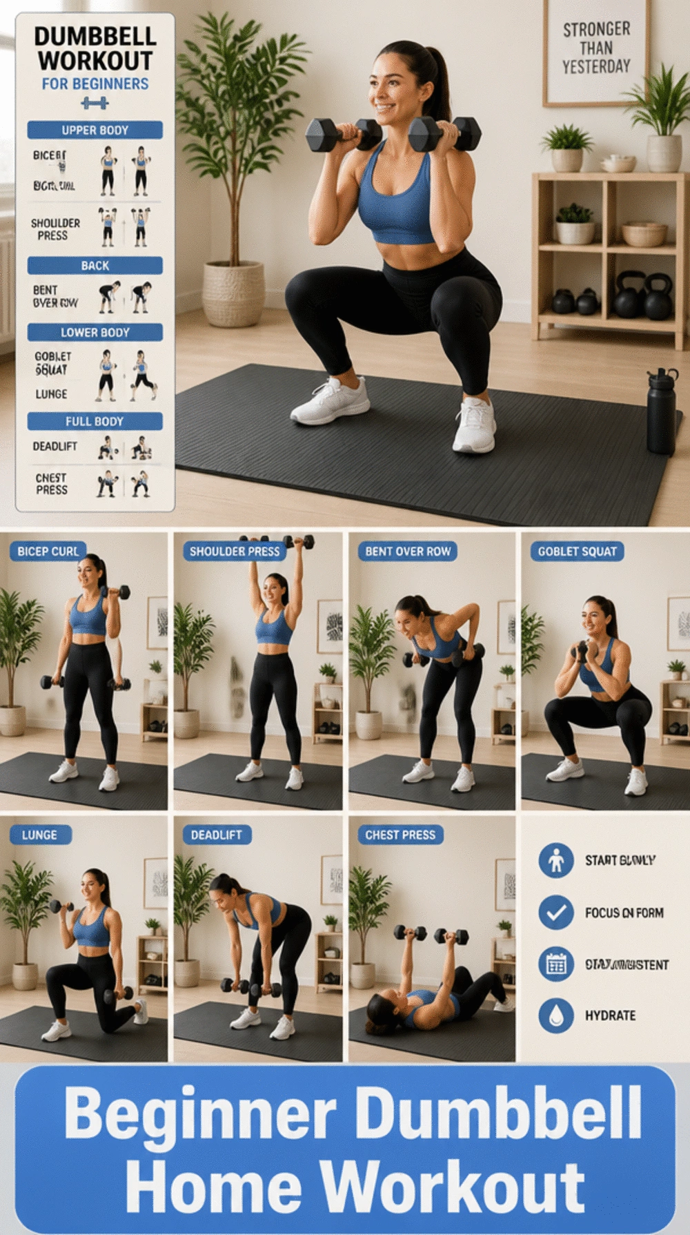 Beginner Dumbbell Home Workout That Uses Only One Pair of Weights