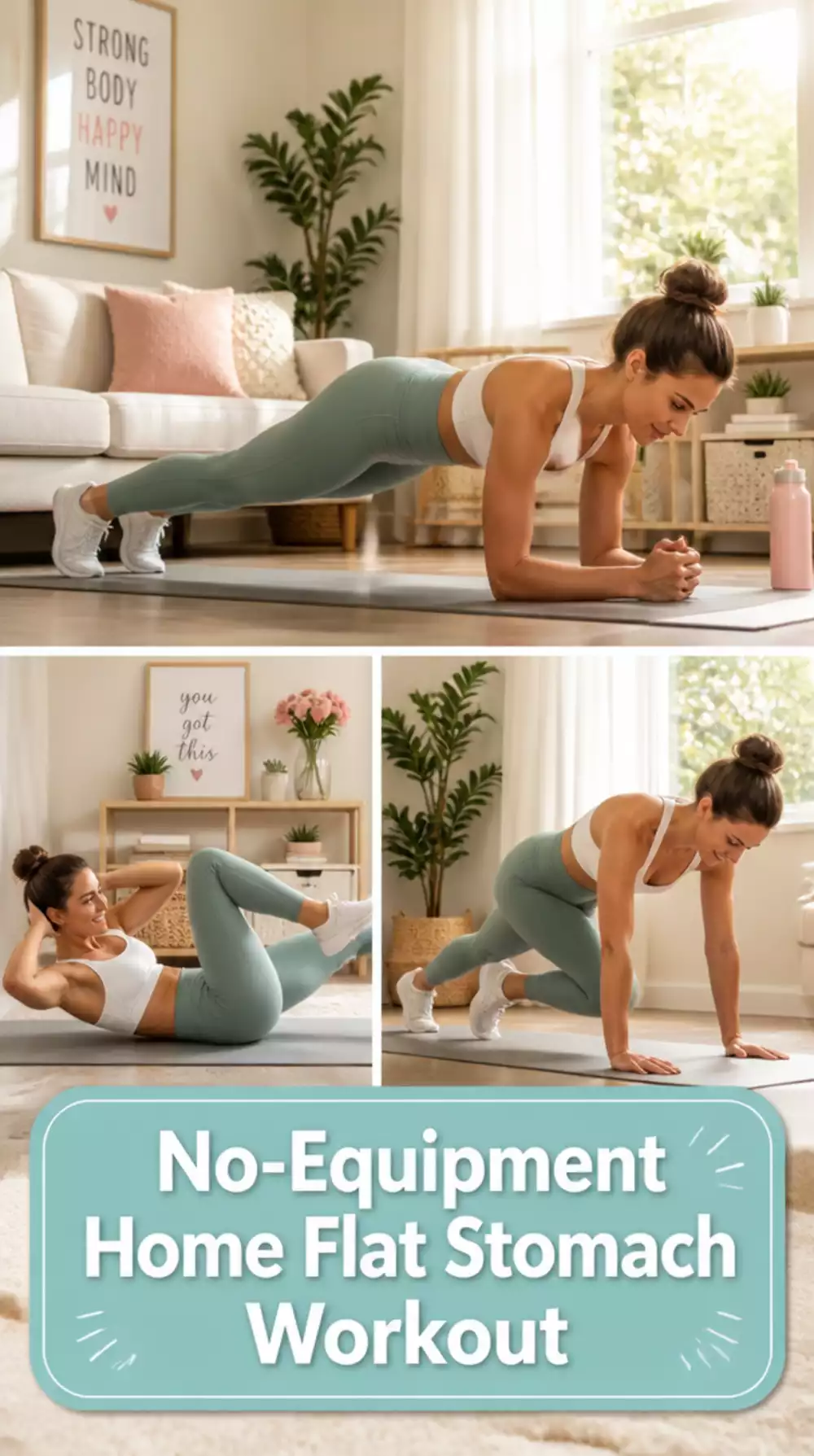 No-Equipment Home Flat Stomach Workout Women Can Do Before Breakfast