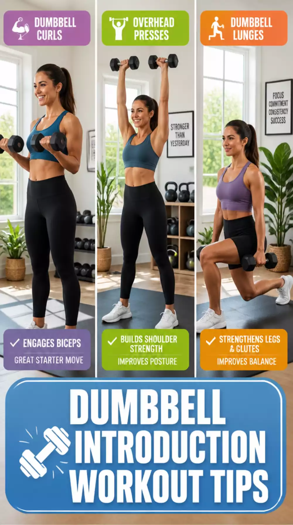 Home Workout 10-Week Challenge Dumbbell Introduction in Week Three