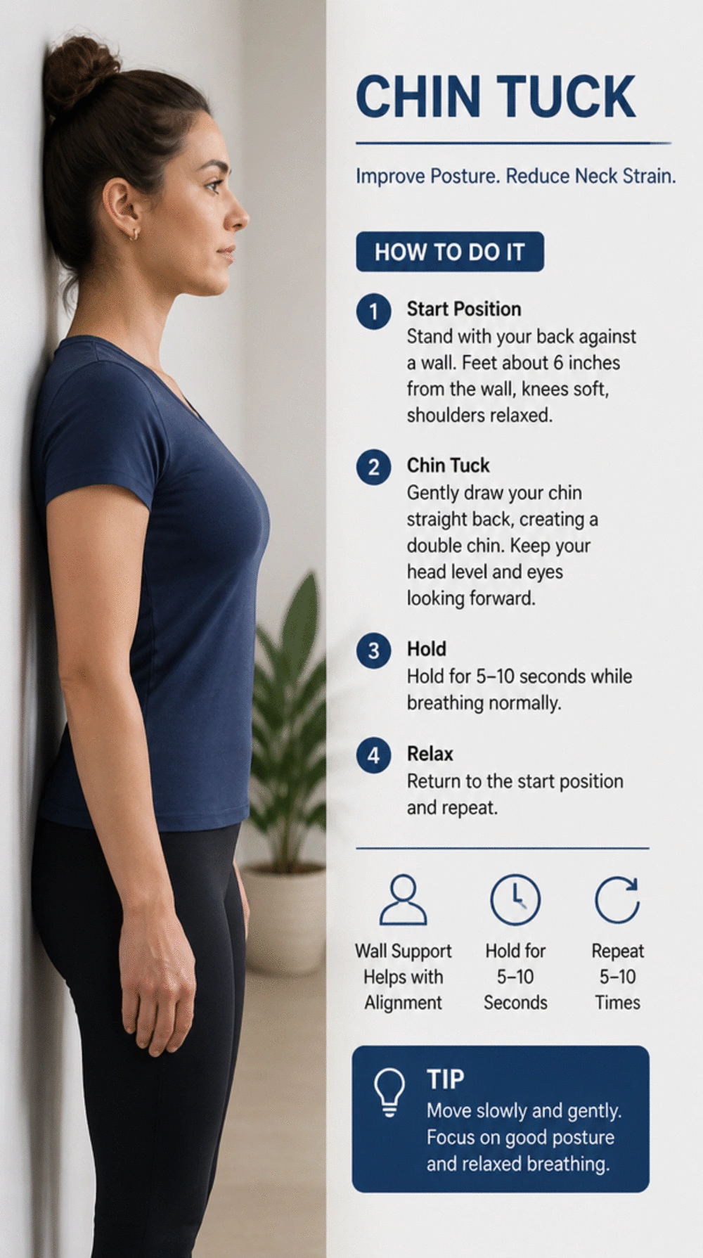 Home Posture Workout Chin Tuck Move That Corrects Forward Head Position