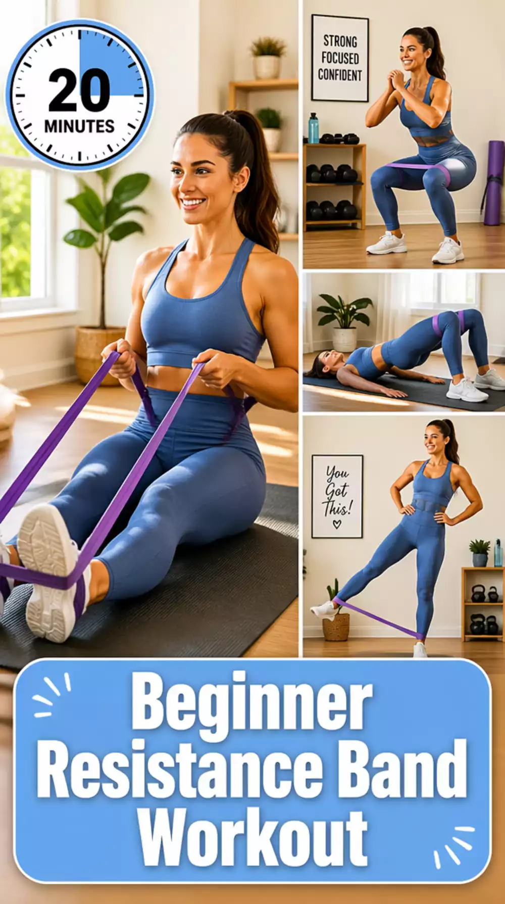 Beginner Resistance Band Home Workout Routine Women Can Do in 20 Minutes