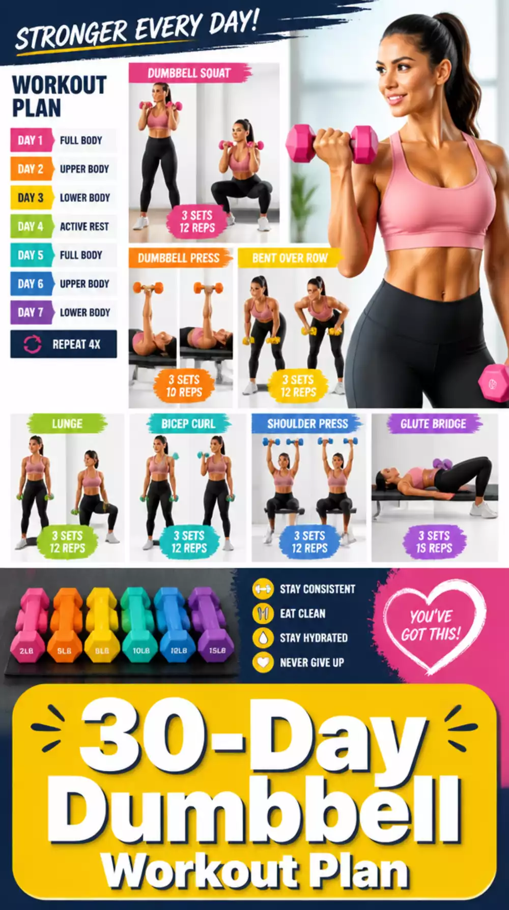 30-Day Home Workout Challenge Dumbbell Plan That Builds Real Strength