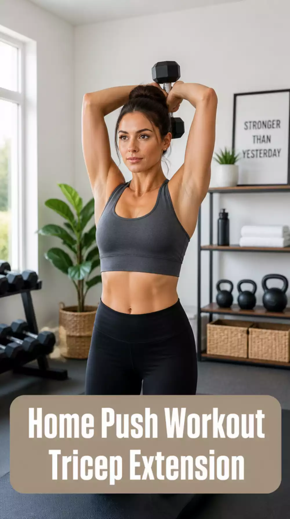 Home Push Workout Overhead Tricep Extension That Targets the Long Head
