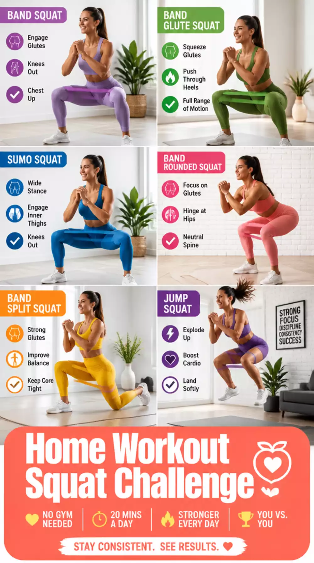 Home Workout 30-Day Squat Challenge That Shapes Glutes and Legs