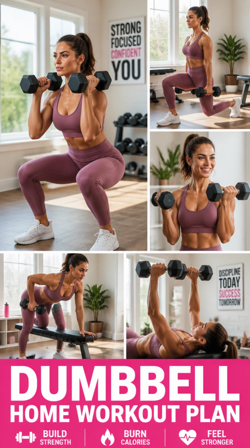 Dumbbell Home Workout Plan for Women Targeting Fat Loss and Muscle Tone