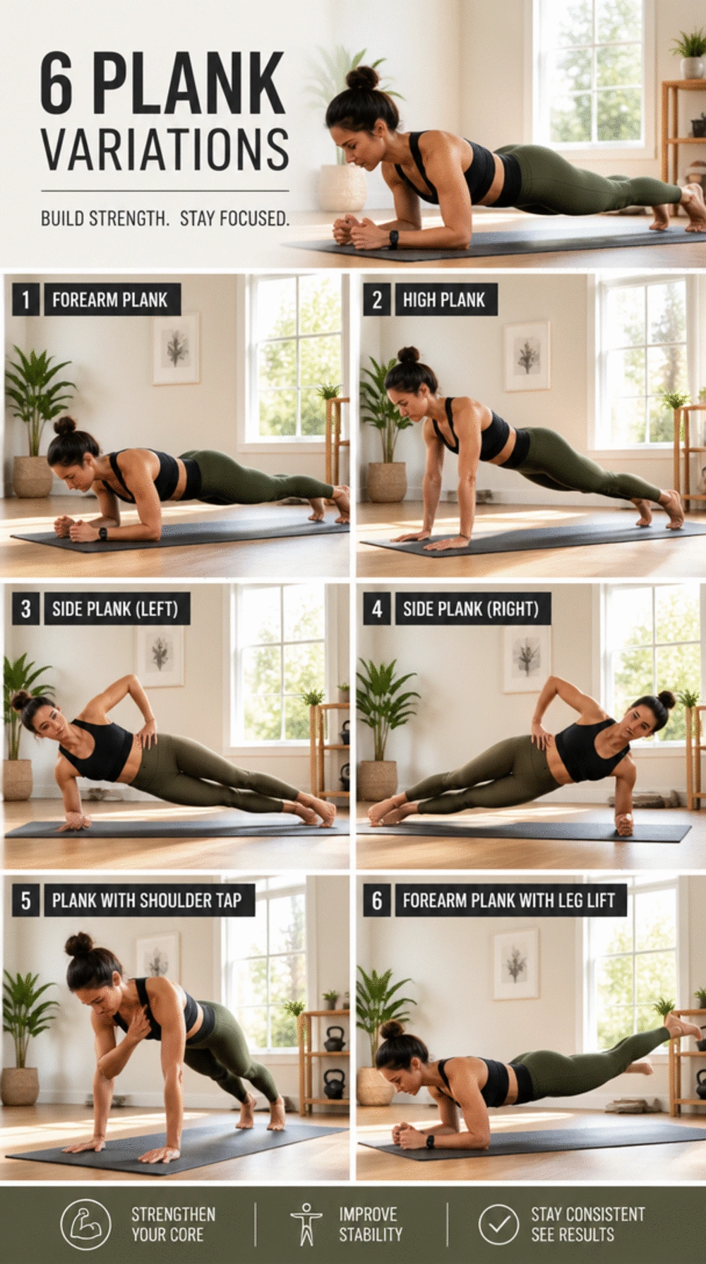 Core No-Equipment Home Workout Plank Series Women Can Build On