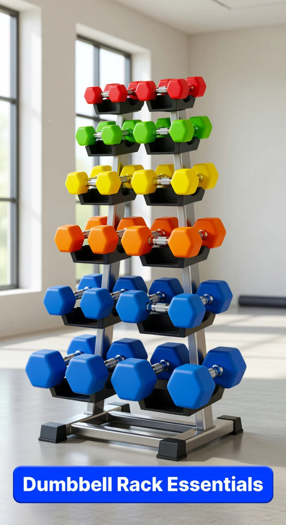 Adjustable Dumbbell Rack That Keeps Home Gym Equipment Off the Floor