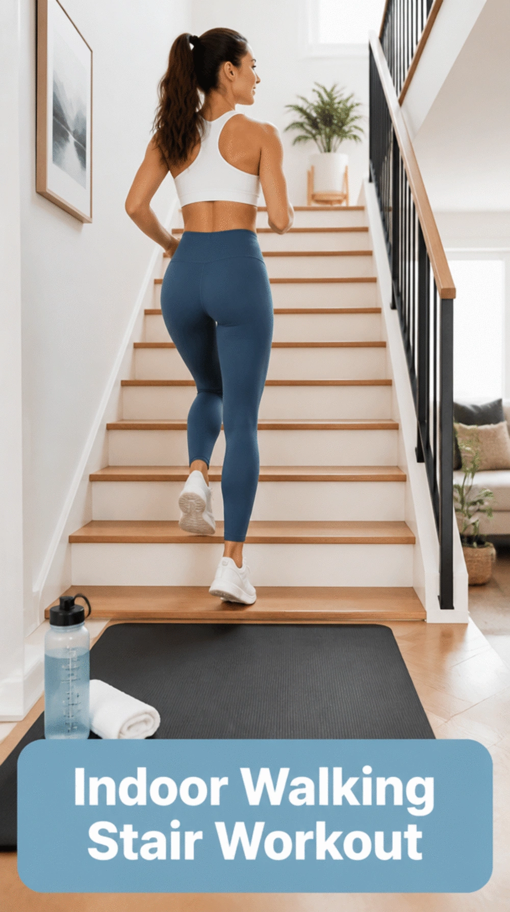 Indoor Walking Home Workout That Uses Stairs to Add Intensity