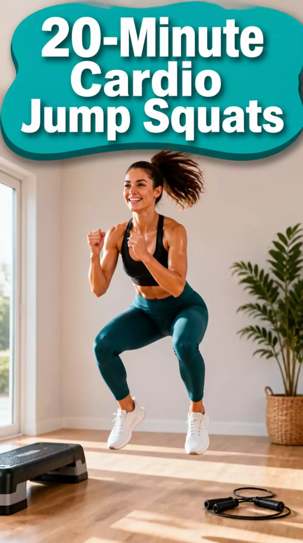 20-Minute Home Cardio Workout That Opens with Jump Squats and Burpees