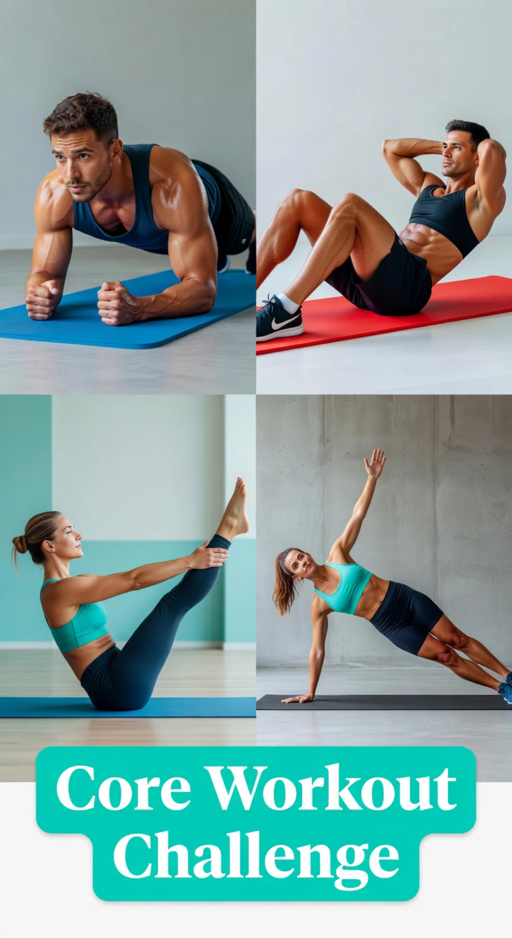 30-Day Beginner Core Home Workout Challenge Women Can Track Weekly