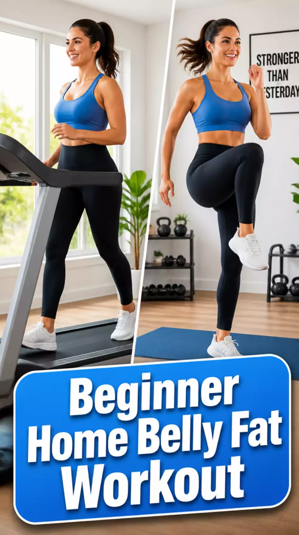 Beginner Home Belly Fat Workout Starting with Walking and High Knees