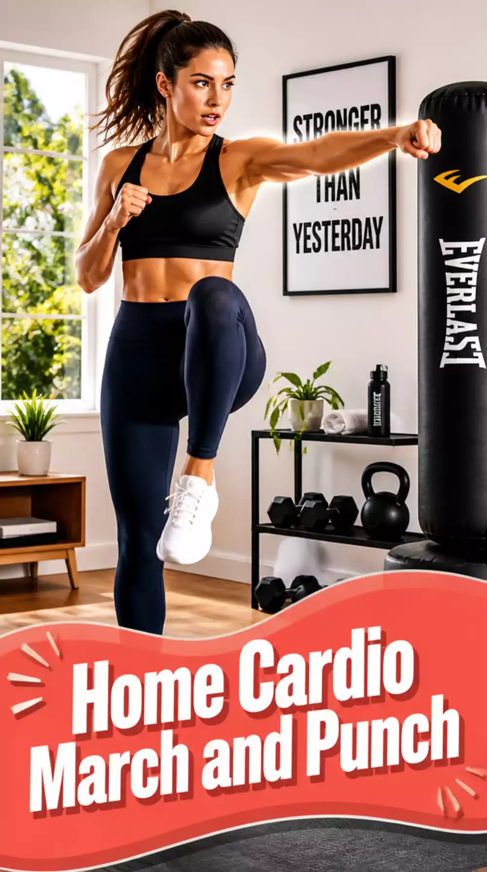 Home Cardio Workout for Women Over 40 March and Punch Combo Circuit