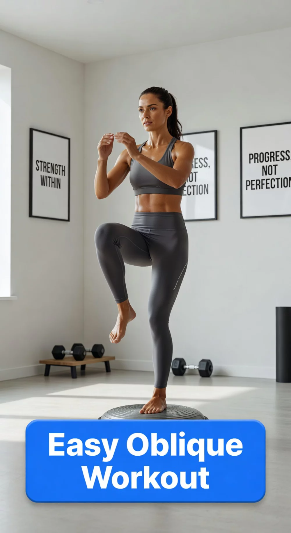 Standing Home Core Workout Knee-to-Elbow Move That Fires the Obliques