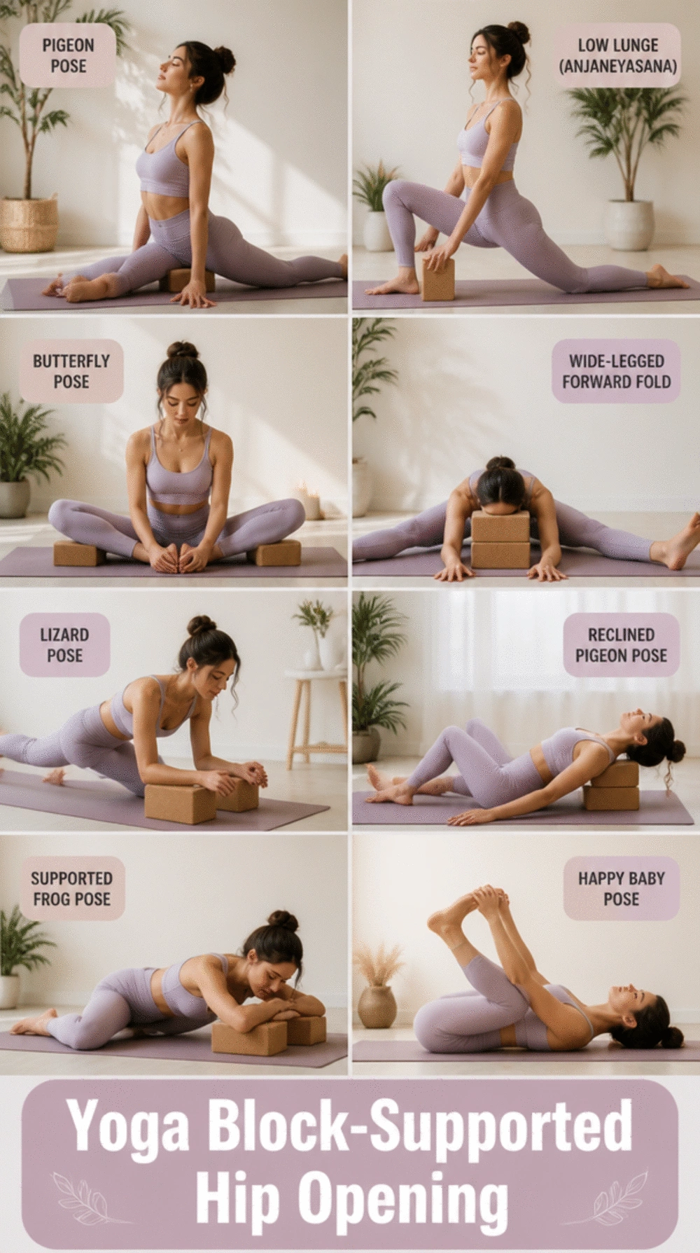 Yoga Home Workout Block-Supported Flow for Deep Hip Opening