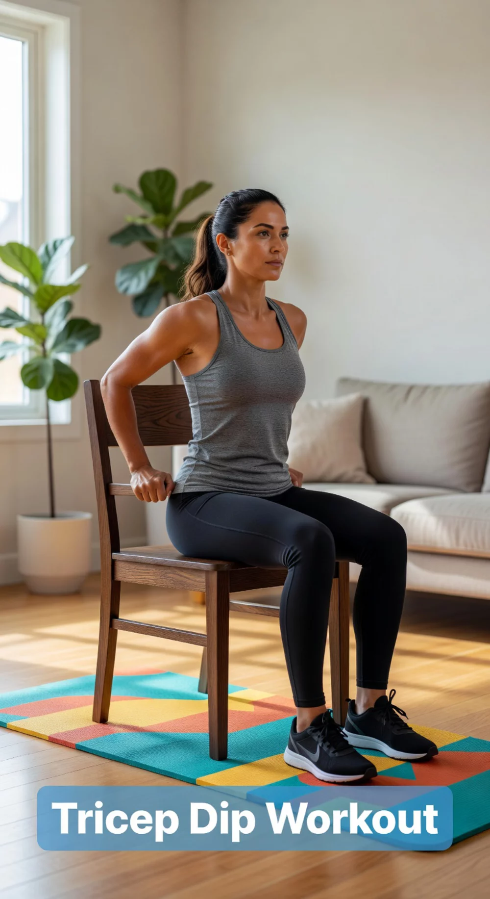 No-Equipment Home Arm Workout Tricep Dip That Targets Arm Wobble