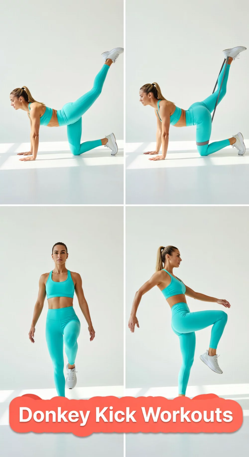 Home Glute Workout Donkey Kick Beginner Set That Activates Glutes