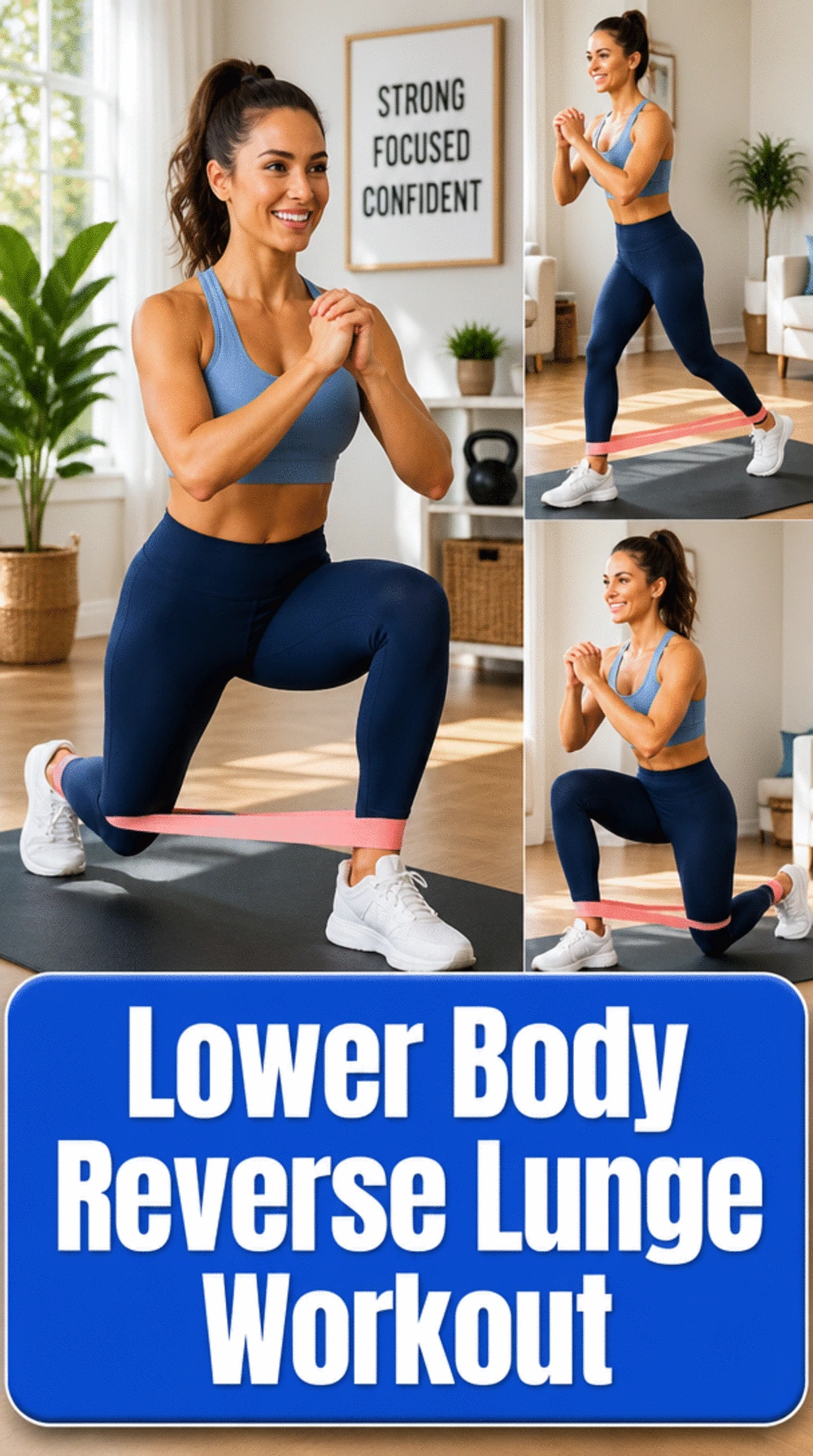 Home Quick Lower Body Workout Reverse Lunge Set Busy Women Can Fit In