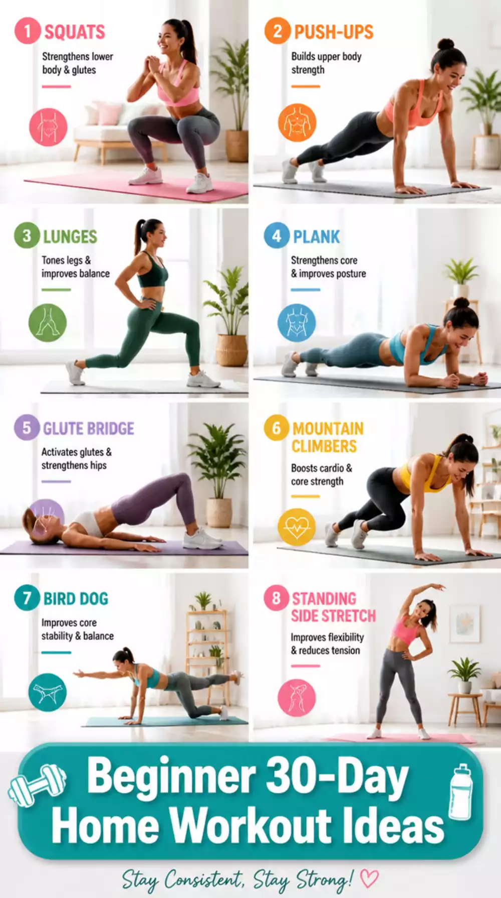 Beginner 30-Day Home Workout Challenge Built for Women Starting Fresh