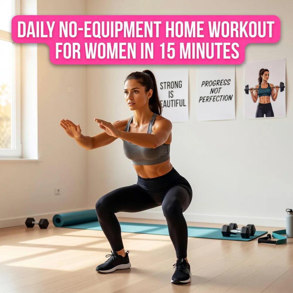 Daily No-Equipment Home Workout for Women in 15 Minutes