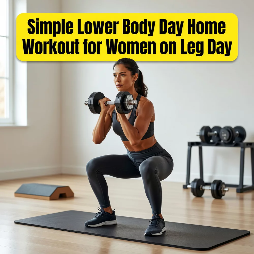 Simple Lower Body Day Home Workout for Women on Leg Day