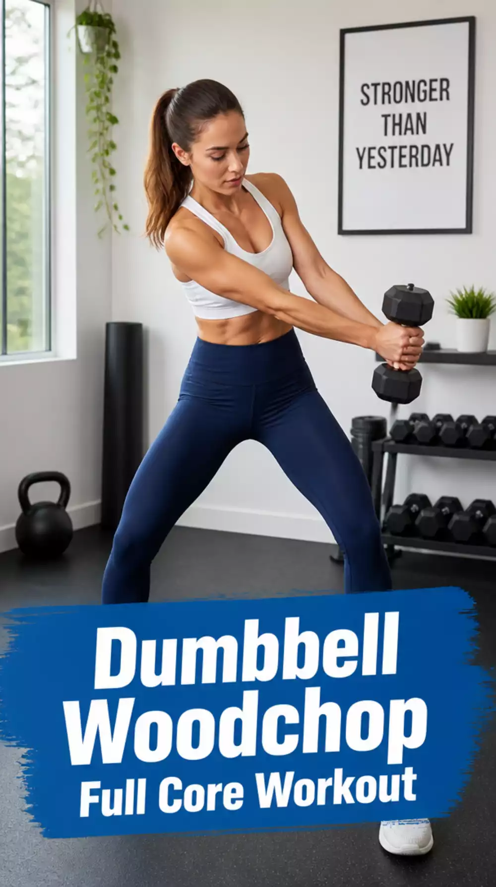 Standing Home Ab Workout Dumbbell Woodchop That Works the Full Core