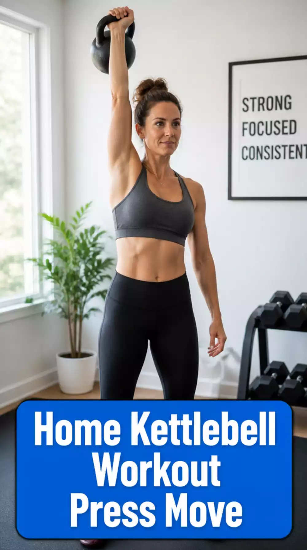 Home Kettlebell Workout Beginner Press Move That Builds Overhead Strength