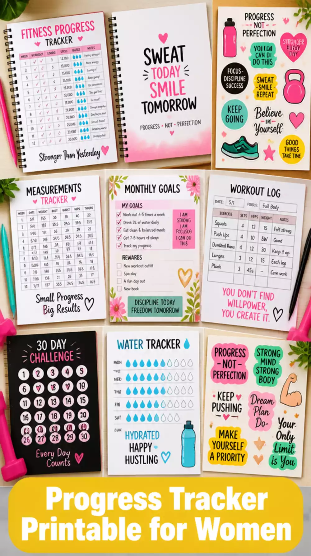 10-Week Home Workout Challenge Progress Tracker Printable Women Can Use