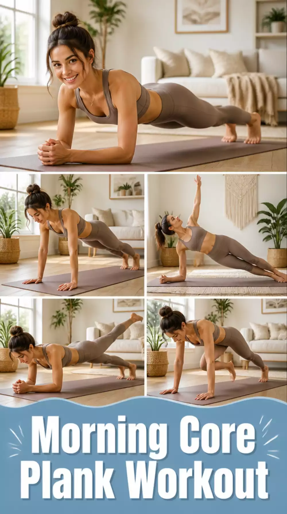 Morning Home Core Workout Plank Series Women Can Do Before Breakfast