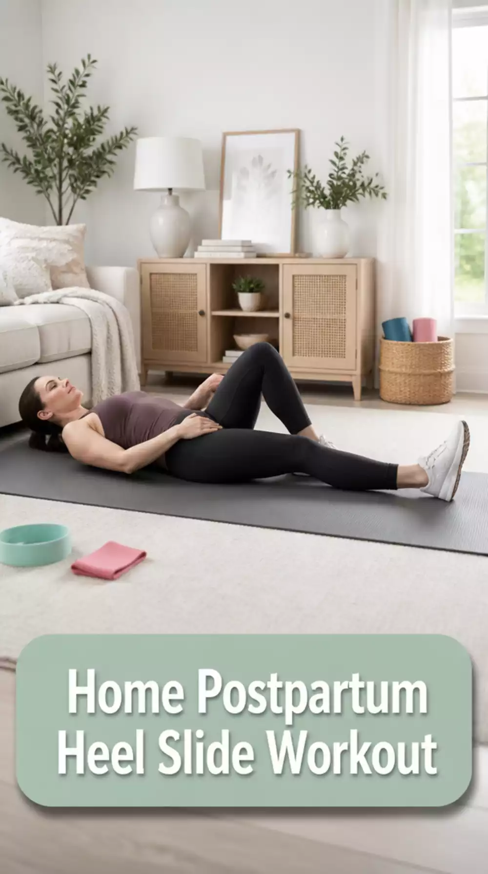 Home Postpartum Core Workout Heel Slide That Rebuilds Lower Ab Control