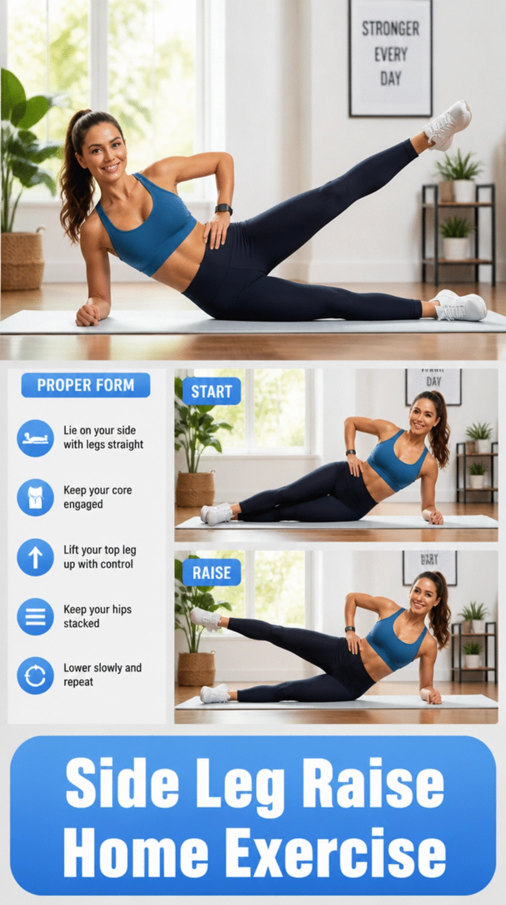 Side Leg Raise Home Exercise That Shapes Hips Without Equipment