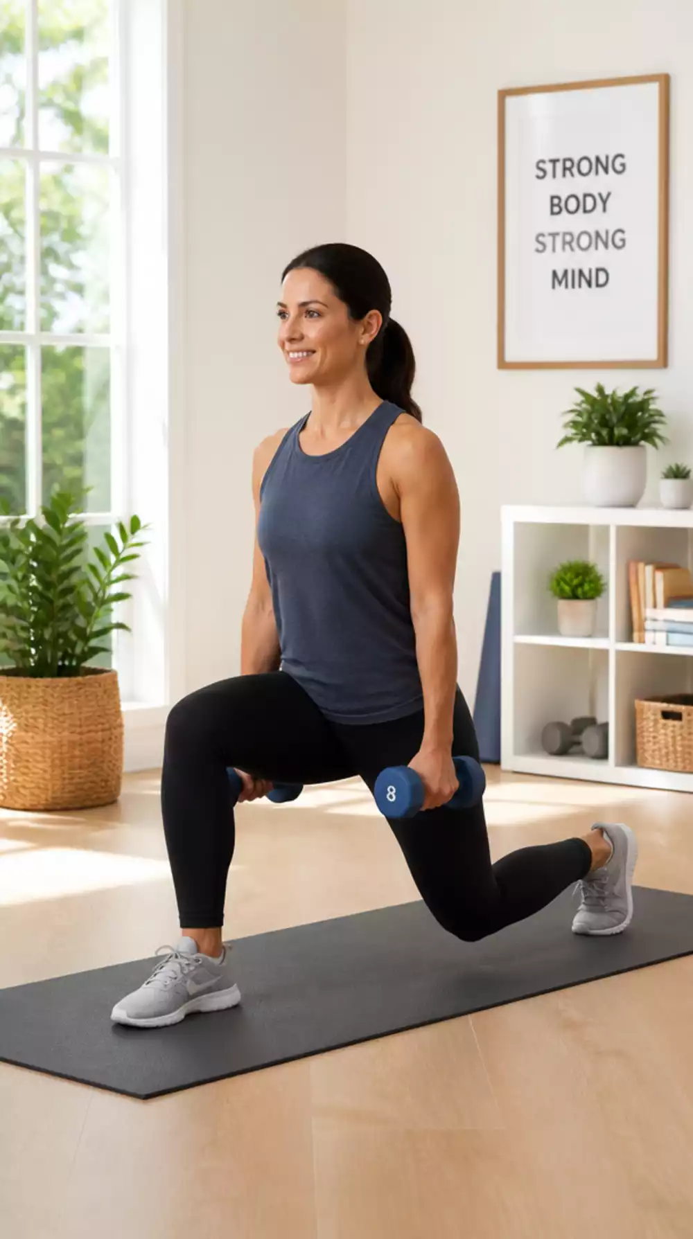 Home Leg Workout Reverse Lunge That Protects Knees While Toning Thighs
