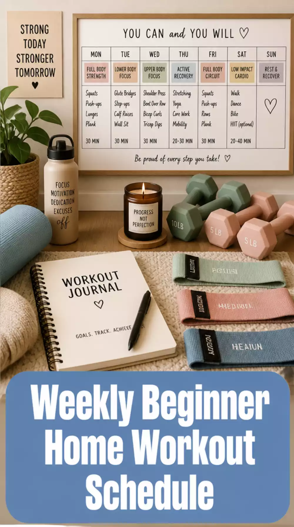 Weekly Beginner Home Workout Schedule With 3 Training Days Only