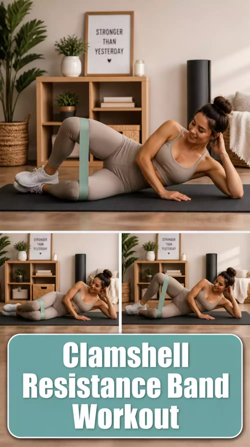 Home Glute Resistance Band Clamshell That Targets the Side Glutes