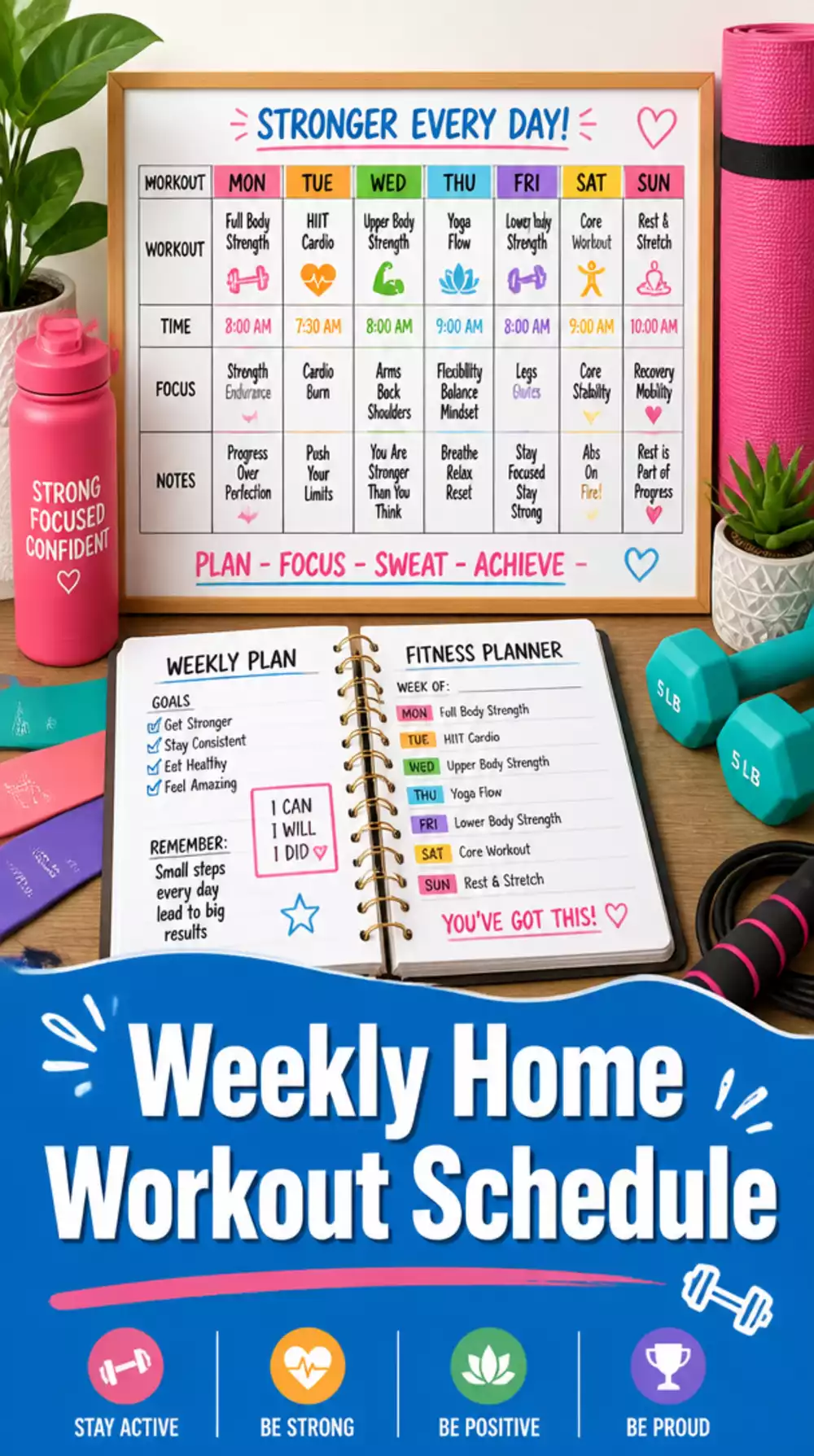Weekly Beginner Home Workout Schedule Built for Busy Women