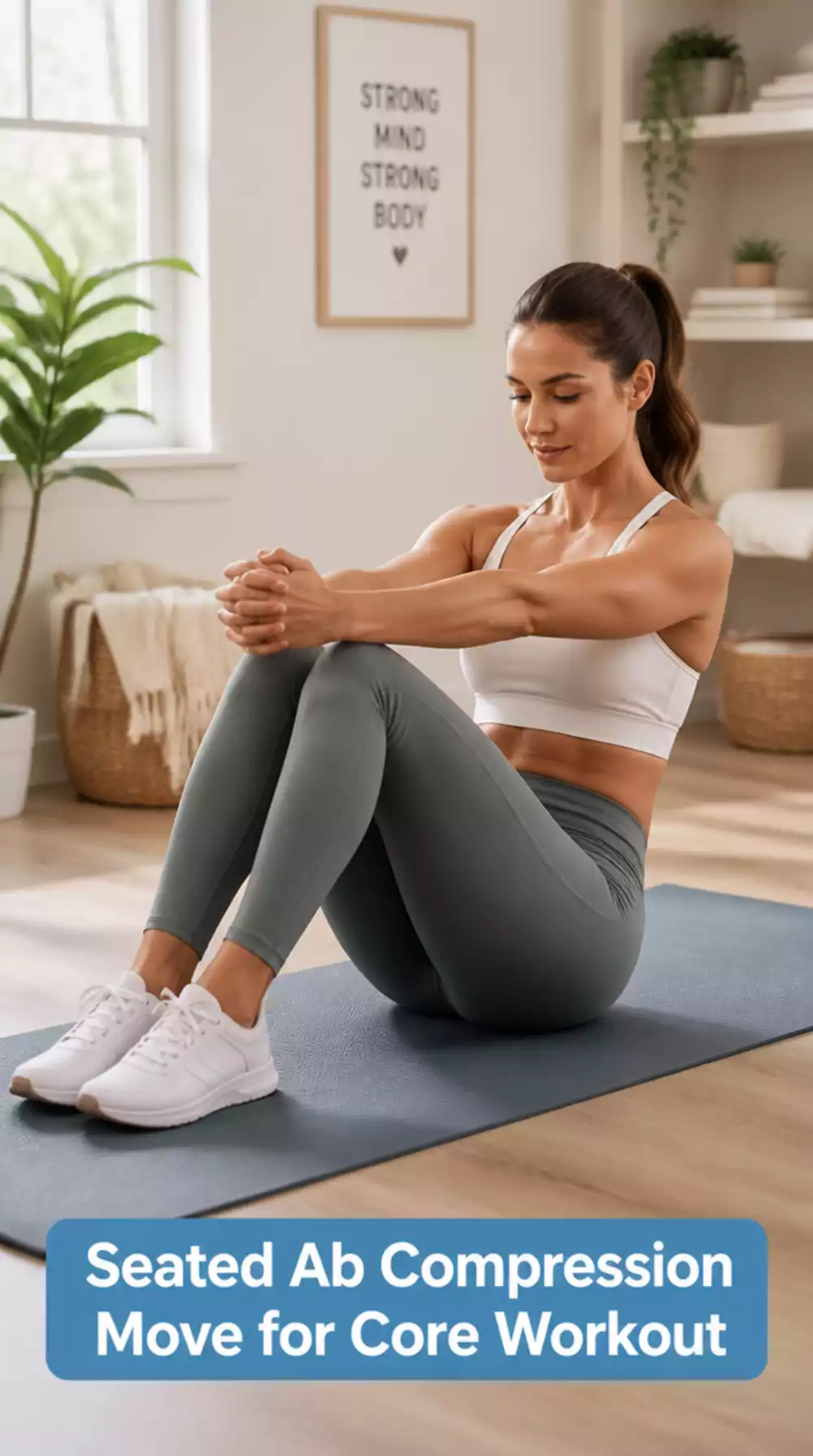 Daily Home Core Workout for Women Over 50 Seated Ab Compression Move