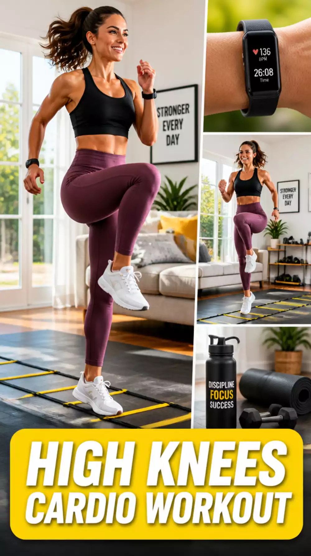 High Knees Home Workout Move That Gets Beginner Cardio Going