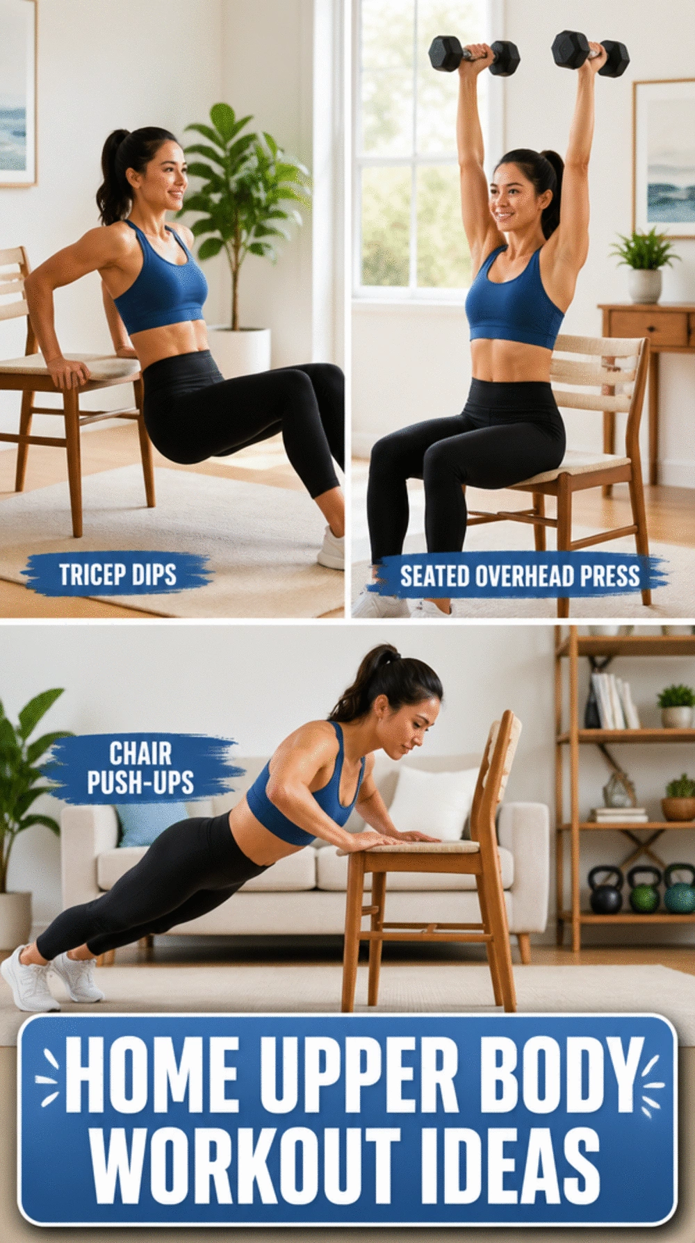 Home Quick Upper Body Workout for Busy Women Using Only a Chair
